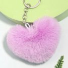 Fuzzy Heart Charm keychain