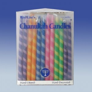 Barber Shop Striped Multiple Colored Hanukah Candles