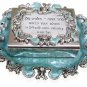 Victorian Style Shabbat Prayer Matchbx Set - Turquoise and Silver