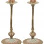 Bridal Lotus Flower Candlesticks 8"