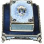 Light and Dark Blue Fleur-de-Lis Shabbat  Matchbox Set, By Quest Designer Gifts