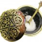 Star of David Salt Box, With spoon and Cover: Salmon Gold Color