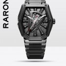 Rarone black watch tonneau shaped Mens Japan Movement Luminous 46mm mechancial Wristwatches 8670429