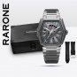 Rarone black watch tonneau shaped Mens Japan Movement Luminous 46mm mechancial Wristwatches 8670429