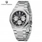 Mens watch stainless steel 40mm business 200M waterproof chronograph luminous quartz watches PD1707
