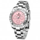 Mens watch 40mm pink dial 10bar chronograph tachymetre luminous sports quartz watches PD1727 Mens watch 40mm pink dial 10bar chronograph tachymetre luminous sports quartz watches PD1727
