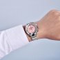 Mens watch 40mm pink dial 10bar chronograph tachymetre luminous sports quartz watches PD1727