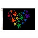3x5 foot Marijuana Love Rainbow flag
