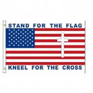 3x5 foot American flag with cross.