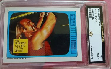Hulk Hogan 1985 Topps WWE #60 RC Rookie graded Near Mint NM-7
