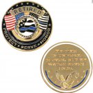RETIRED LAW ENFORCEMENT OFFICER challenge coin in capsule POLICE Thin Blue Line