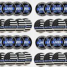 (40) BLUE LIVES MATTER Police Challenge Coins in plastic capsule Thin Blue Line