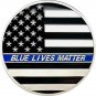 (40) BLUE LIVES MATTER Police Challenge Coins in plastic capsule Thin Blue Line