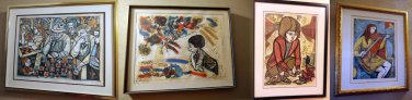 Irving Amen Collection FOUR (4) Hand Signed & numbered Limited Edition Woodcuts