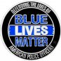 BLUE LIVES MATTER Police Challenge Coin in plastic capsule Thin Blue Line LEO
