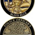 POLICE Brave Bleed Blue police officer's prayer Law Enforcement Challenge Coin