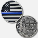 Police Officers THIN BLUE LINE Law Enforcement Challenge Coin Romans 13:4 prayer
