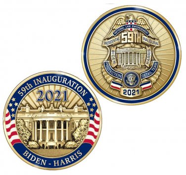 Joe Biden Kamila Harris 2021 Inaugural Protective Detail Gold Coin  VERY RARE!!