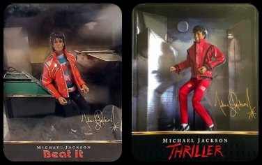 MICHAEL JACKSON 2010 Playmates Toys BEAT IT and THRILLER dolls in original boxes