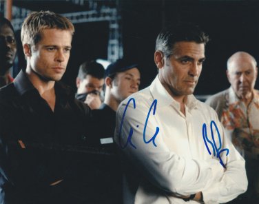 GEORGE CLOONEY & BRAD PITT dual signed autographed 8 x 10 Ocean's movie photo