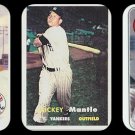 Mickey Mantle 3 Ceramic Card set 1953 Topps #82, 1957 Topps #95 & 1969 Topps #50