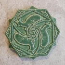 RARE Pewabic medieval DEER 12-point star tile