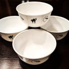 NEW Corelle Halloween bats & cats - 4 soup/cereal bowls + 2 platters