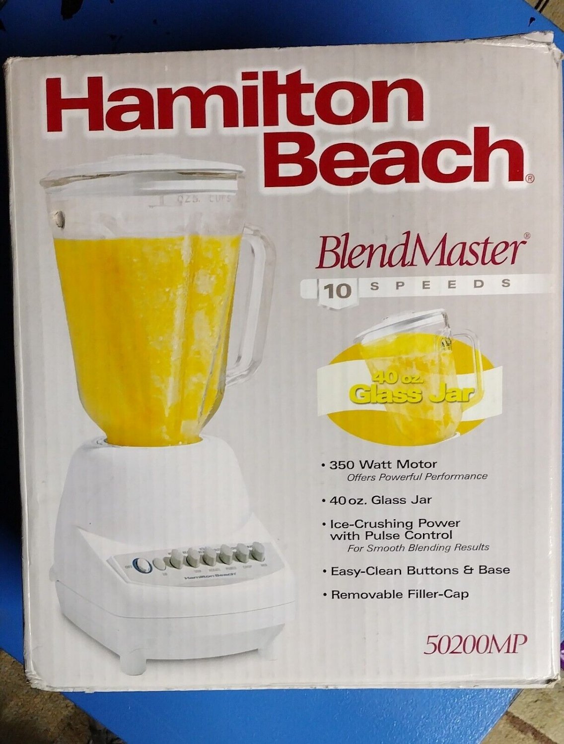 New Hamilton Beach Blender 10 Speed Model 50200 With Glass Pitcher