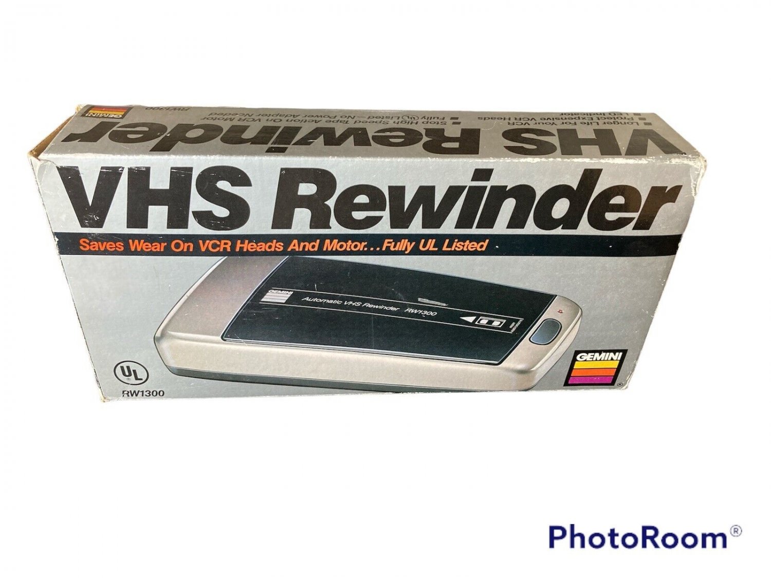 NEW VINTAGE Gemini RW1300 VHS Rewinder W/ Original Box & Manual