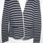TALBOTS sweater jacket sz SP knit Nylon Rayon Cotton Navy White Stripes Cardigan