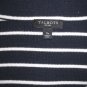 TALBOTS sweater jacket sz SP knit Nylon Rayon Cotton Navy White Stripes Cardigan