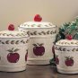  Apple Canister Set of Three "Country