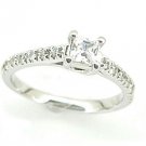 .5 tcw Princess Cut CZ Engagement Pinky Ring Size 4