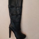 BCBGMAXAZARIA Nitza Black Leather Platform High Heel Boots