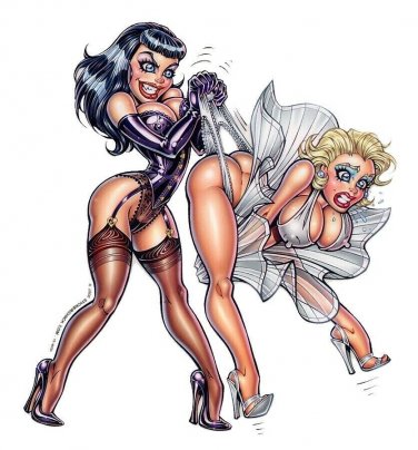 Bettie Page Marilyn Monroe PinUp Girls Sticker 6" Free Shipping