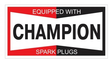 CHAMPION Spark Plugs Equipped Color Vinyl Decal Sticker Waterproof