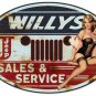 Willy's Sales and Service Pinup Girl Vinyl Decal Sticker Waterproof