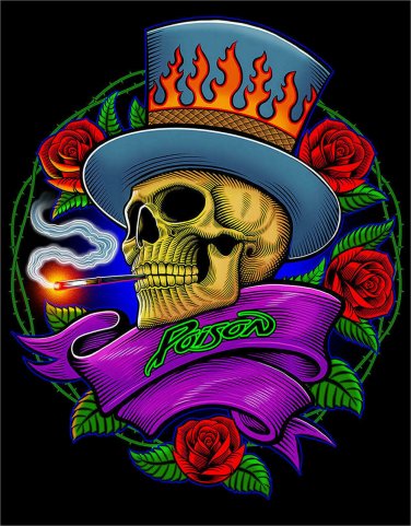 Poison Rose Skull Vinyl Decal Sticker Waterproof