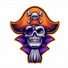 Skull Pirate Color Vinyl Decal Sticker Waterproof