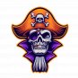 Skull Pirate Color Vinyl Decal Sticker Waterproof