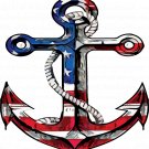 American Flag Anchor Color Vinyl Decal Sticker Waterproof