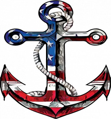 American Flag Anchor Color Vinyl Decal Sticker Waterproof