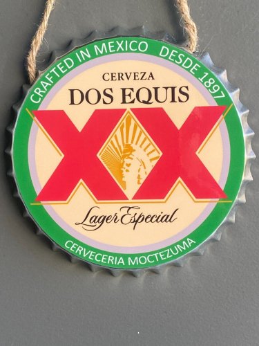 Cerveza Dos Equis Decorative Bottle Caps Metal Cafe Beer Bar Decoration 6"