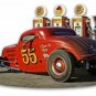 1933 Ol' Skool Coupe w Pump Girl Vinyl Decal Sticker Waterproof
