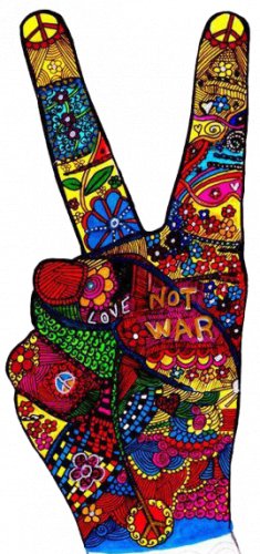Love not war peace hand  sign Color Vinyl Decal Sticker Waterproof