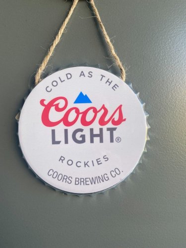 Coors Light Decorative Bottle Caps Metal Cafe Beer Bar Decoration 6"
