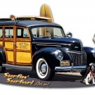 Woody Surfin  Surfari Vintage Vinyl Decal Sticker Waterproof
