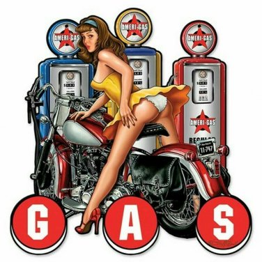 Gas Pump Pinup Vinyl Decal Sticker Waterproof