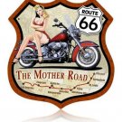 Retro Route 66 Pinup Bike Shield Vinyl Decal Sticker Waterproof