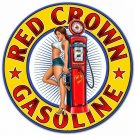 Red Crown Gasoline Pinup Vinyl Decal Sticker Waterproof